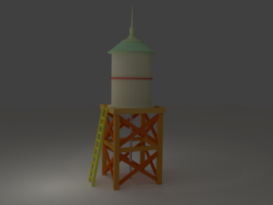 water tower low poly 3D 模型