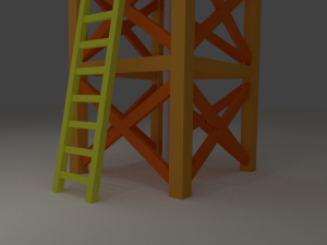 water tower low poly 3D 模型