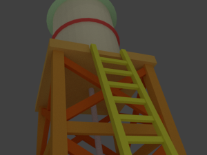 water tower low poly 3D 模型