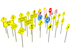 street signs - traffic signs 3D Model
