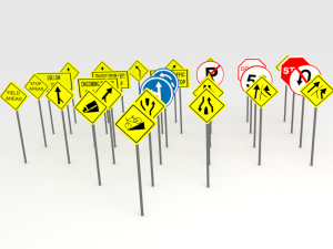 street signs - traffic signs Model 3D