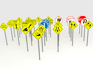 street signs - traffic signs 3D Model