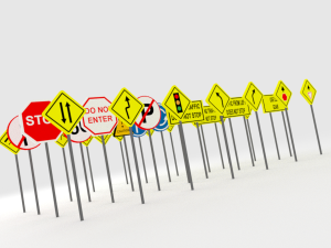 street signs - traffic signs Model 3D
