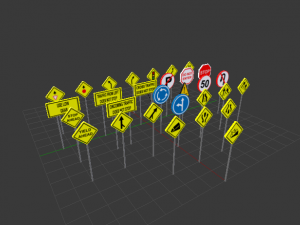 street signs - traffic signs Model 3D