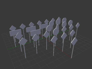 street signs - traffic signs 3D Model