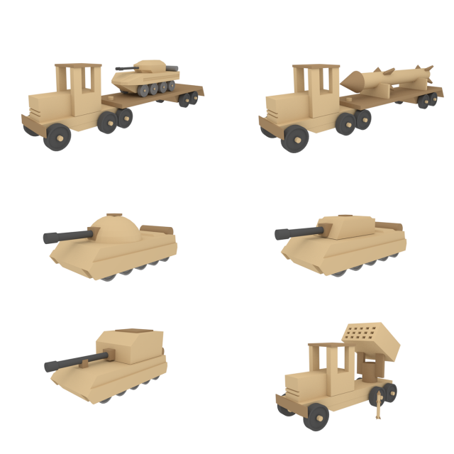 wooden war toys machines 3Dモデル .c4d .max .obj .3ds .fbx .stl .blend 
