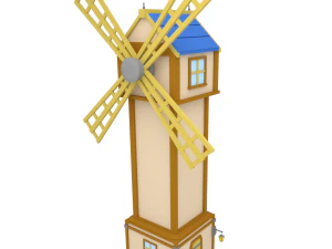 Windm&uuml;hle Low Poly 3D Modell