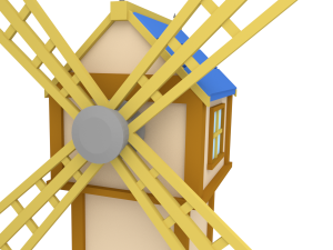 wind mill low poly Modelo 3D