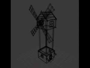 wind mill low poly Modelo 3D