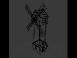 wind mill low poly 3D Model