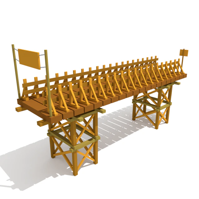wooden bridge 3D Model .c4d .max .obj .3ds .fbx .stl .blend 