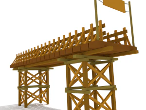 wooden bridge 3D Model