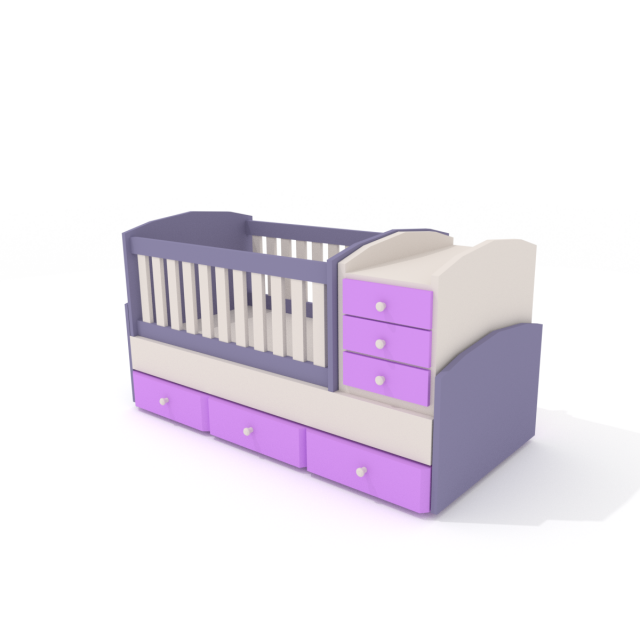 baby bed 3D Model .c4d .max .obj .3ds .fbx .stl .blend 