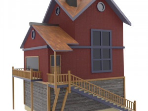 modern wooden house 3D-Modell