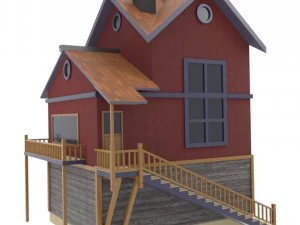 modern wooden house 3D Model