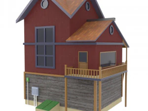 modern wooden house 3D Model