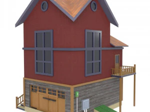modern wooden house 3D Model