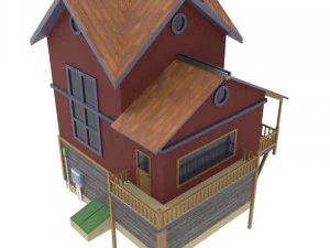modern wooden house 3D Model