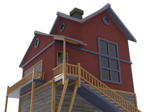 modern wooden house 3D Model