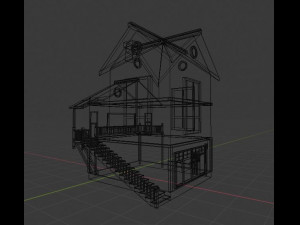 modern wooden house 3D-Modell