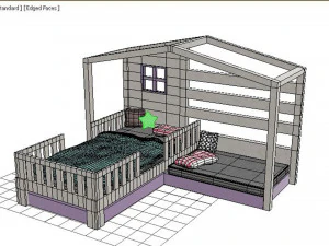 modern bed 3D Model