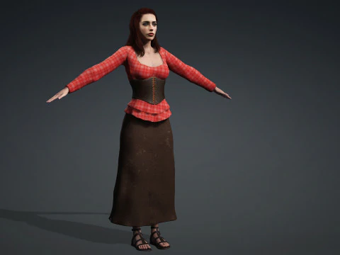 3D Character - Girl-Naked 3D Model