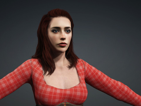 3D Character - Girl-Naked 3D Модель