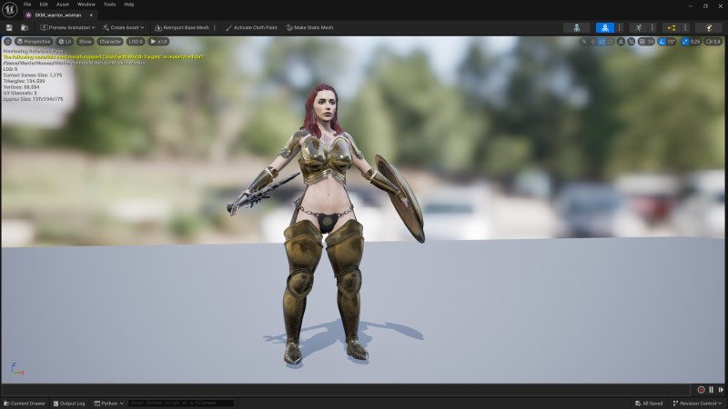 Warrior Woman 3D Model .c4d .max .obj .3ds .fbx .stl .blend 