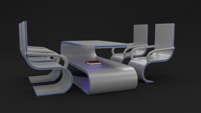 table with chairs 3D Model .c4d .max .obj .3ds .fbx .stl .blend 