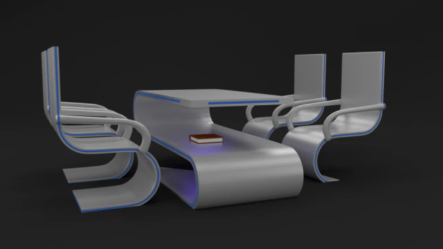 table with chairs 3D Model .c4d .max .obj .3ds .fbx .stl .blend 