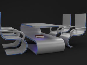 table with chairs 3D-Modell