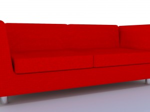 modern leather sofa with chrome legs Modelo 3D