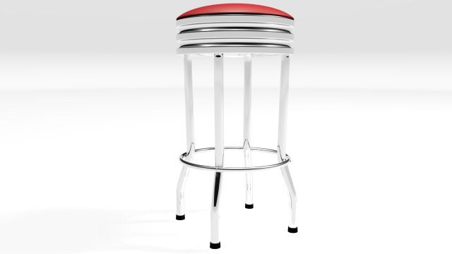 vintage-style barstool Modello 3D .c4d .max .obj .3ds .fbx .stl .blend 