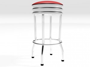 vintage-style barstool 3D-Modell