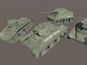 ussr toon light tanks Model 3D
