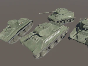 ussr toon light tanks 3D Model