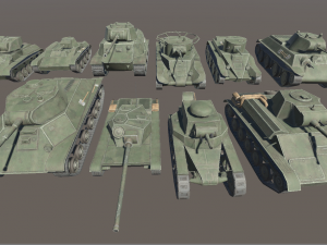 ussr toon light tanks Model 3D