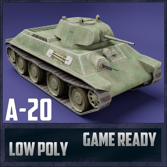 a-20 ussr toon tank -big- 3D Модель .c4d .max .obj .3ds .fbx .stl .blend 