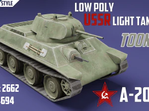 a-20 ussr toon tank -big- 3D Model