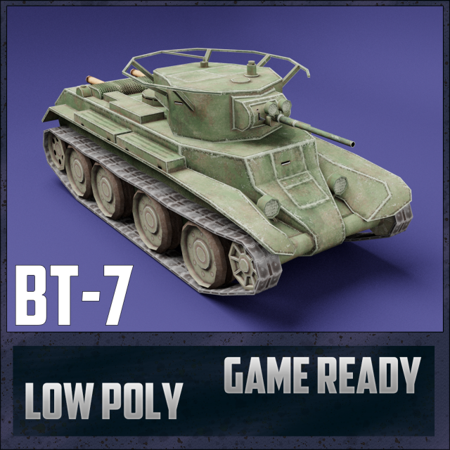 bt-7 ussr toon tank -big- Model 3D .c4d .max .obj .3ds .fbx .stl .blend 