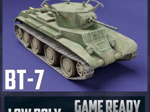 bt-7 ussr toon tank -big- 3D Model
