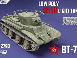 bt-7 ussr toon tank -big- 3D Model