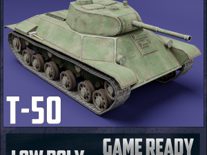 t-50 ussr toon tank -big- 3D Модель