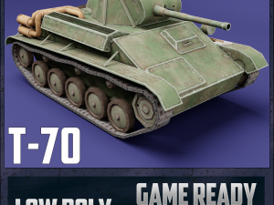 t-70 ussr toon tank -big- 3D Model