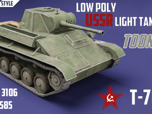 t-70 ussr toon tank -big- 3D Model