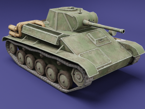 t-70 ussr toon tank -big- 3D Model