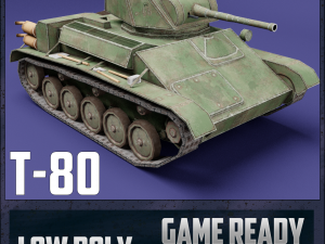 t-80 ussr toon tank -big- 3D Model