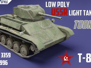 t-80 ussr toon tank -big- 3D Model