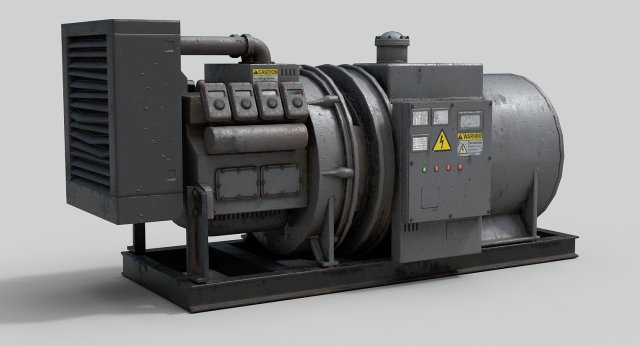 industrial generator 3D 模型 .c4d .max .obj .3ds .fbx .stl .blend 