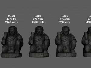 statua di Dwarapala Modello 3D